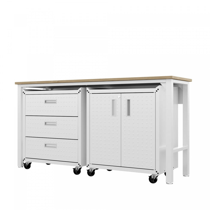 Fortress Modern 3-Piece Garage Set in White Garage Storage 