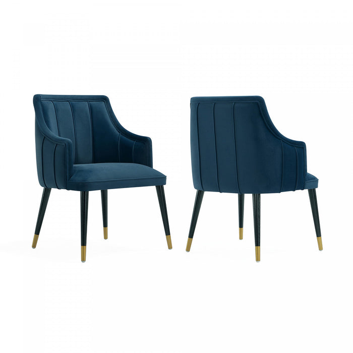 Eda Modern Wood Armchair in Midnight Blue Dining Chair 