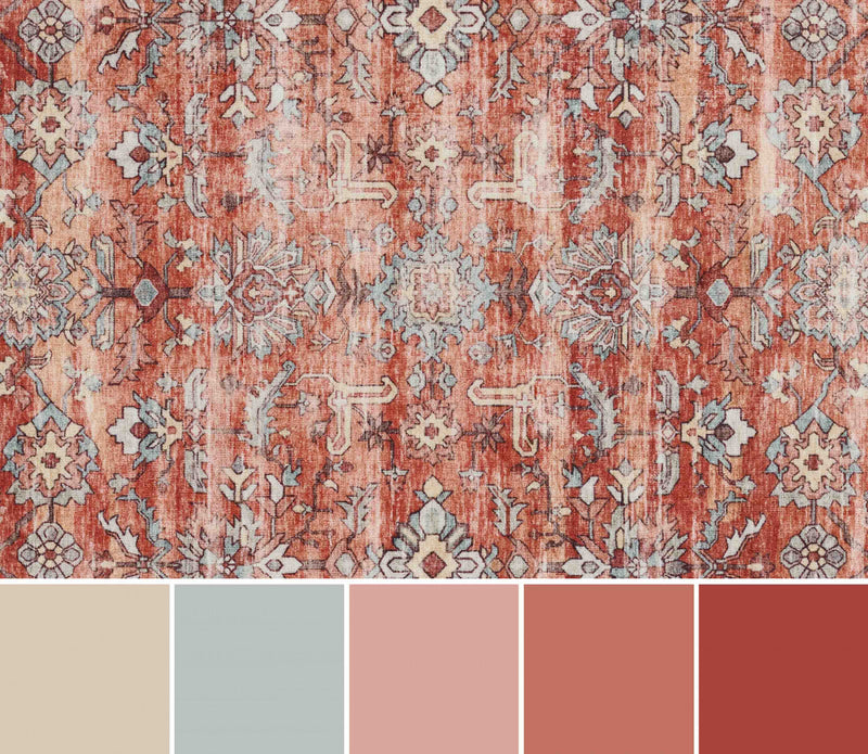 Ruby Traditional 6'6\" x 9'0\" Area Rug in Brown Indoor Area Rug 