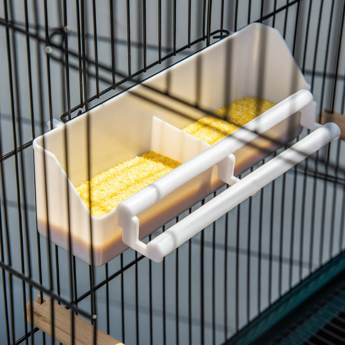 Pawhut 55.1\" 2 In 1 Bird Cage Aviary Parakeet House For Finches, Budgies With Wheels, Slide-out Tray