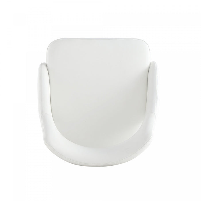 Tremont Modern Metal Vegan Leather Dining Chair in White 