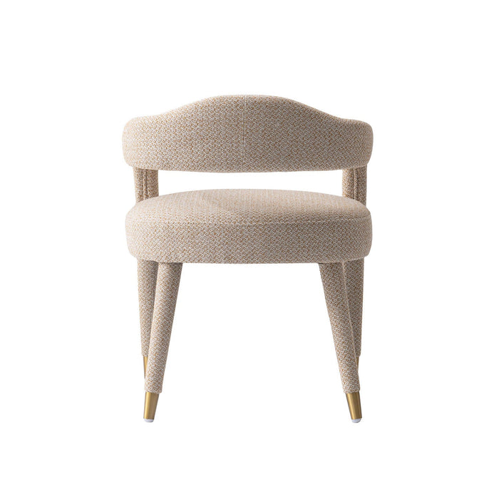 Aspen Mid-Century Modern Upholstered Tweed Armchair in Gold Dust - Set of 2 