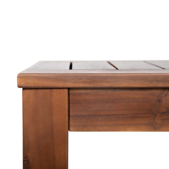 Georgia 61.75\" Slatted Acacia Wood Bench Set Of 2 - Dark Brown 