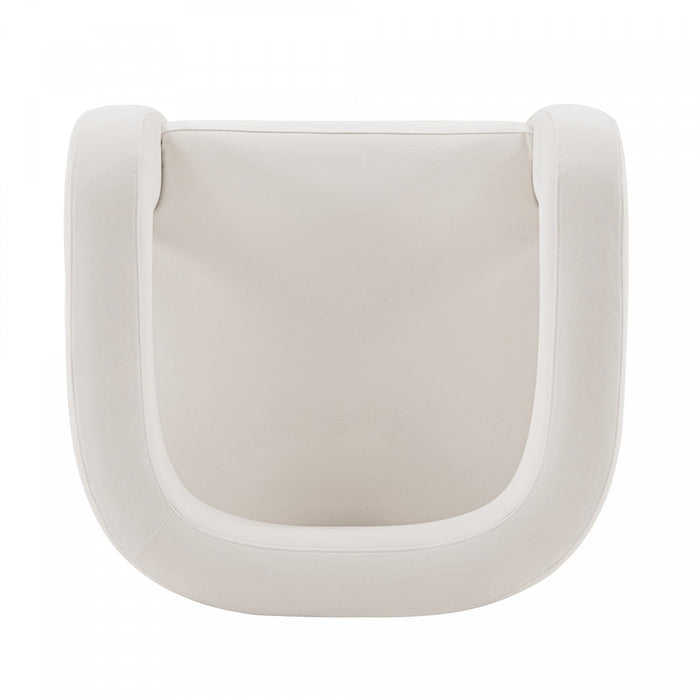 Amirah Modern Velvet Lounge Chair in White - Set of 2 