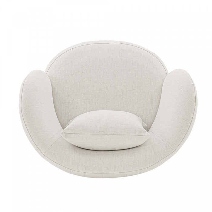 Siri Modern Upholstered Lounge Chair in Cream - Set of 2 