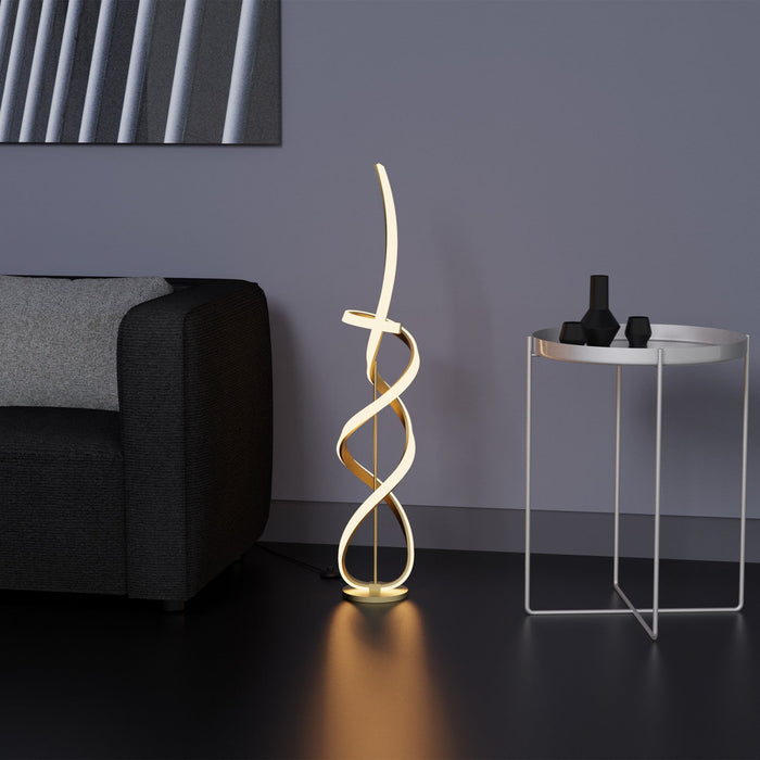 59\" Golden Swirl LED Floor Lamp 