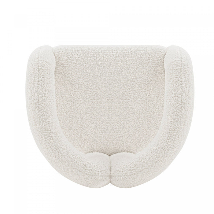 Darian Modern Boucle Lounge Chair in White - Set of 2 
