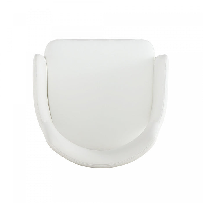 Tremont Modern Metal Vegan Leather Armchair in White 