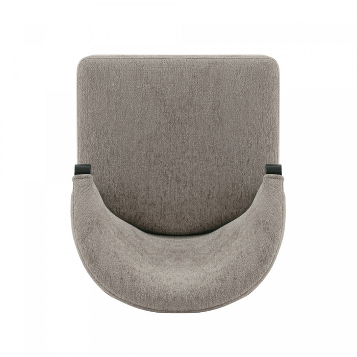 Ola Modern Wood Chenille Dining Chair in Stone - Set of 2 