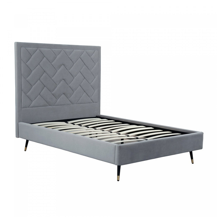 Crosby Modern Upholstered Velvet Full Bed in Gray 
