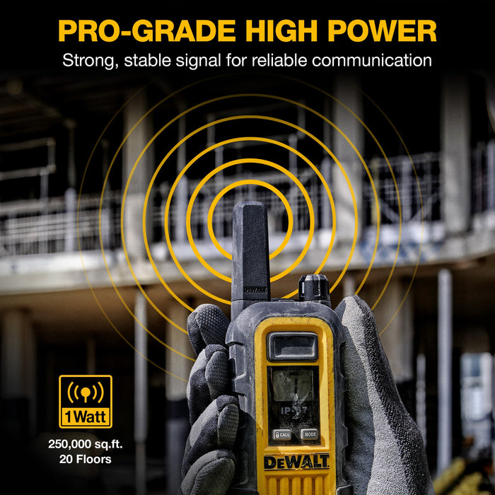 6 Dewalt Dxfrs300 Walkie Talkies - 1 Watt, Heavy Duty, 22 Channel Long Range Two Way Radios