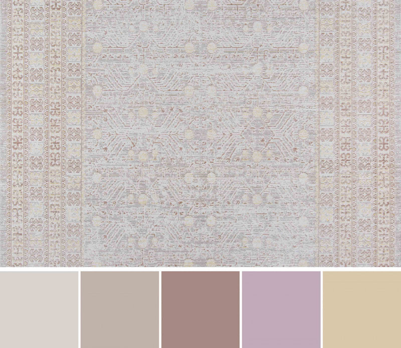 Valeria Traditional 7'10\" x 10'6\" Area Rug in Grey Indoor Area Rug 