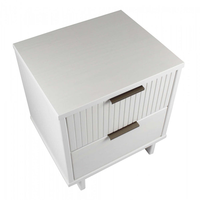 Granville Modern 18\" Nightstand in White (2-Drawer) - Set of 2 