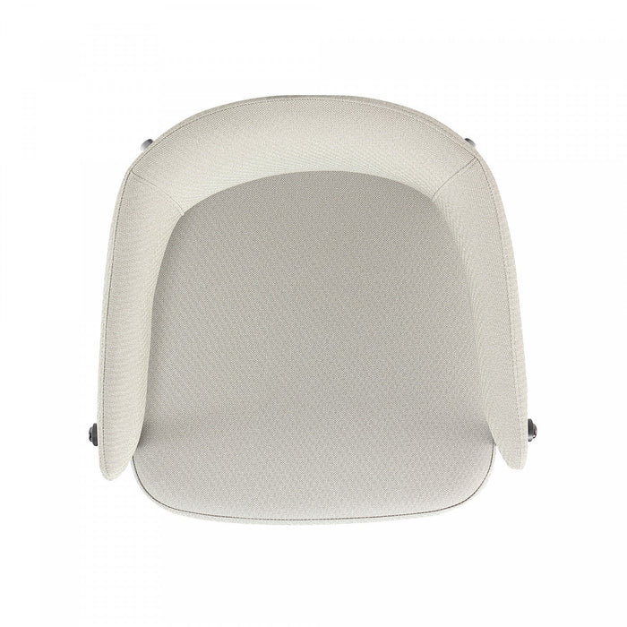 Belle Modern Metal Upholstered Dining Chair in Oatmeal 