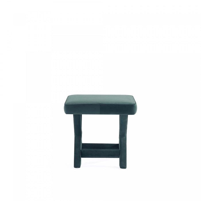 Abigail Mid-Century Modern Upholstered Velvet Accent Bench in Forest Green 