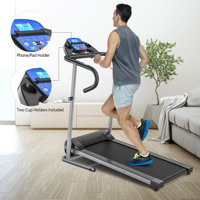 Costway 1100w Folding Electric Treadmill Support Motorized Power Running Machine