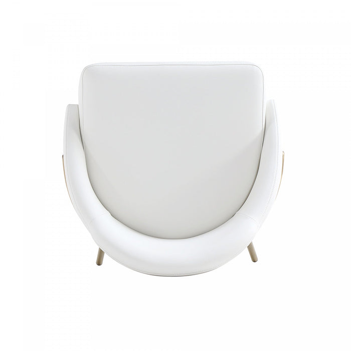 Gracie Modern Metal Upholstered Barstool in White and Gold Bar Stool 