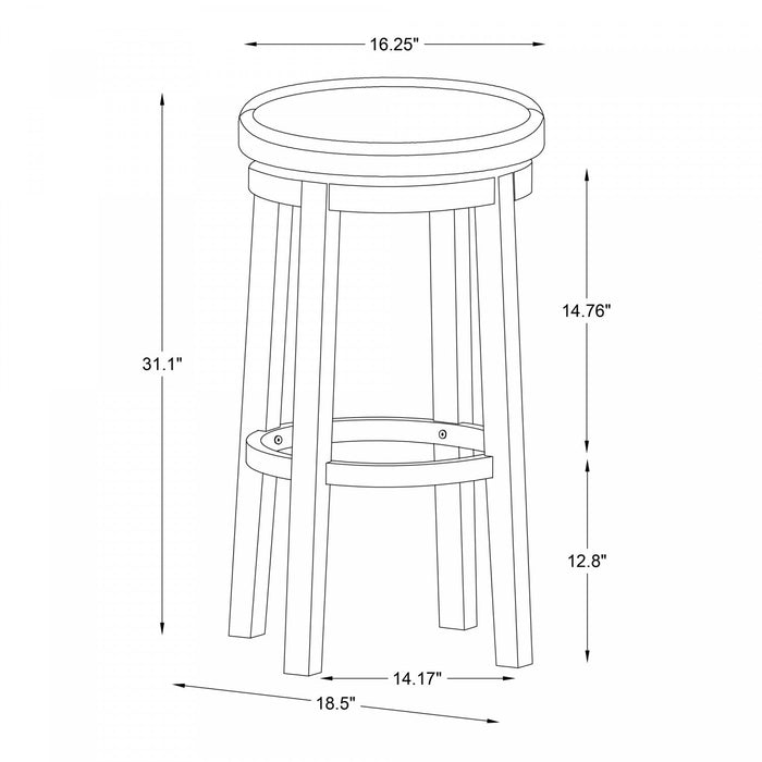 Maya Faux Leather Barstool - Black
