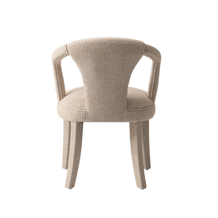Palmer Mid-Century Modern Upholstered Tweed Armchair in Gold Dust Dining Chair 