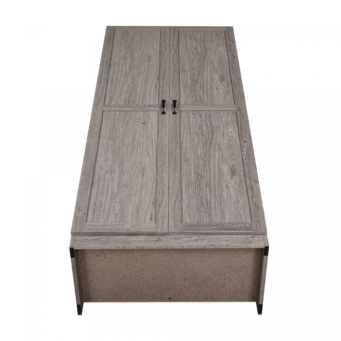 Hopkins Modern 30\" Storage Cabinet in Gray (4-Shelf) - Set of 2 Armoire 