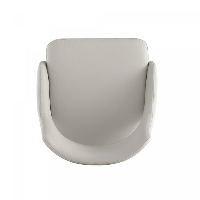 Tremont Modern Metal Vegan Leather Dining Chair in Stone Gray 