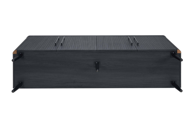 Jodie Mid-Century Modern 65\" Fluted Sideboard in Charcoal Gray Buffet 