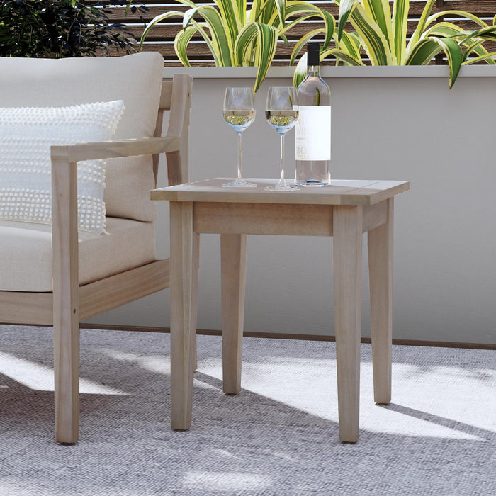 Teagon Outdoor Side Patio Occasional Table - Natural