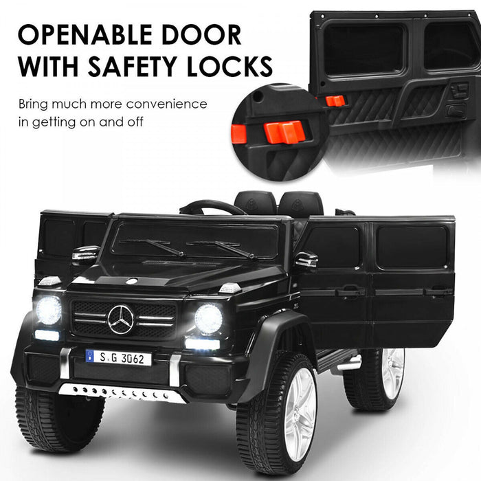 12v Licensed Mercedes-benz Kids Ride On Car Rc Motorized Vehicles W/ Trunk Black