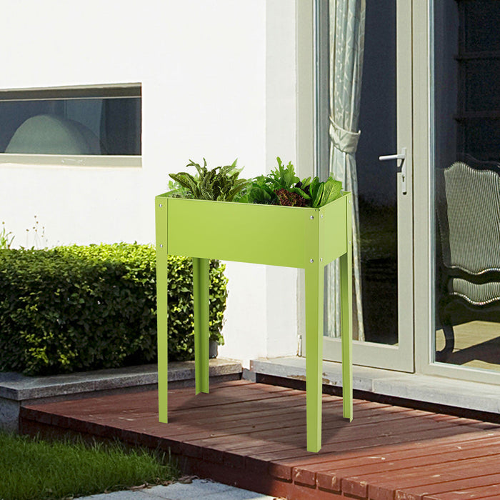 Costway 24'' X12'' Outdoor Elevated Garden Plant Stand Raised Tall Flower Bed Box