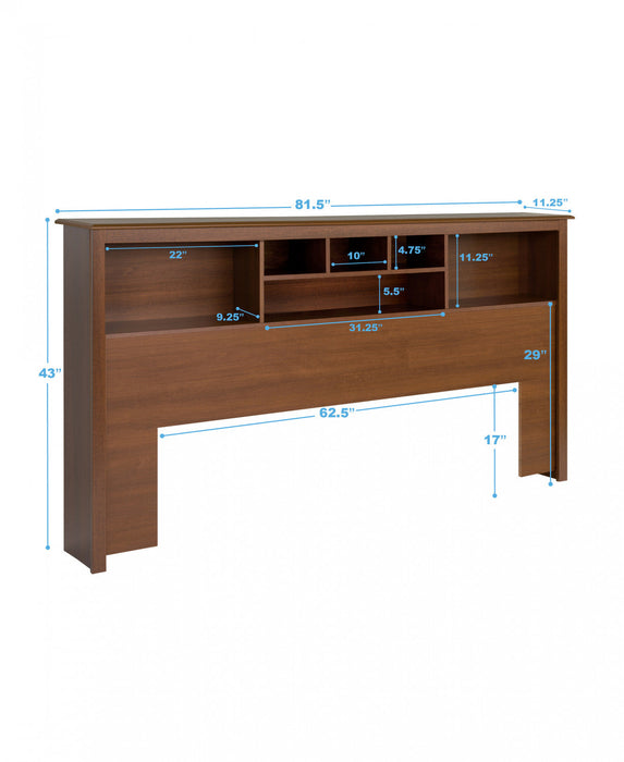 King Bookcase Headboard - Cherry