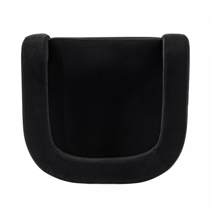 Amirah Modern Velvet Lounge Chair in Black - Set of 2 