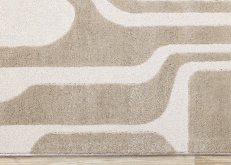 Leopold Modern Mid-Century Beige Cream Area Rug - 5'3\" x 7'7\"