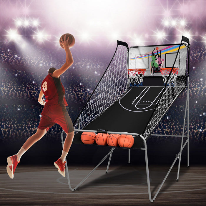 Costway Indoor Basketball Arcade Game Double Electronic Hoops Shot 2 Player W/ 4 Balls