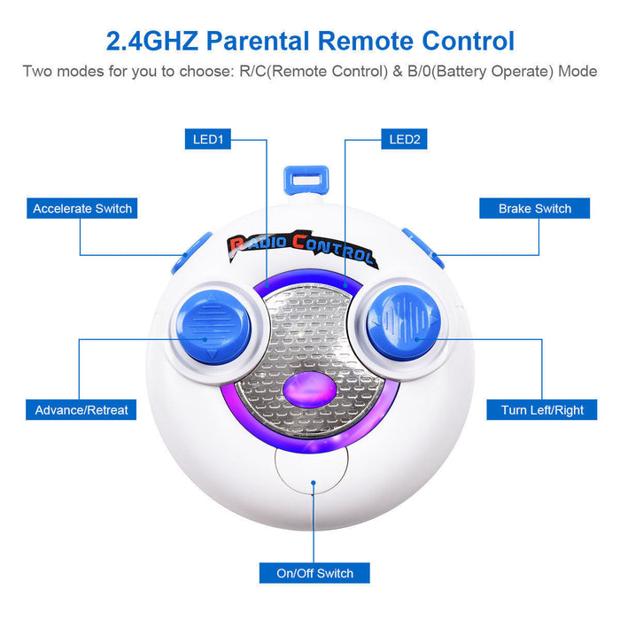 Costway 6v Kids Ride On Car Rc Remote Control Battery Powered W/ Led Lights Mp3 Red