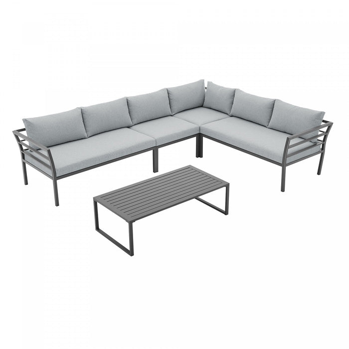 Sunnyside Modern 5-Piece Conversation Set in Gray 