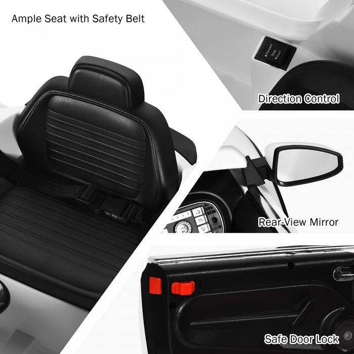 Costway 12v Kids Ride On Car Licensed Volkswagen Beetle W/ Remote Control & Music White