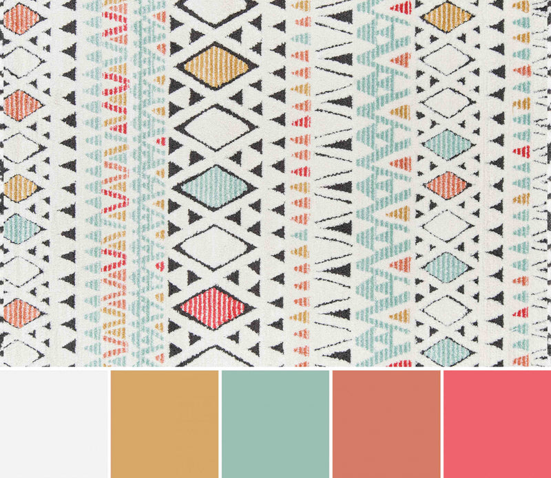 Kaia Contemporary 9'10\" x Area Rug in Multi Indoor Area Rug 