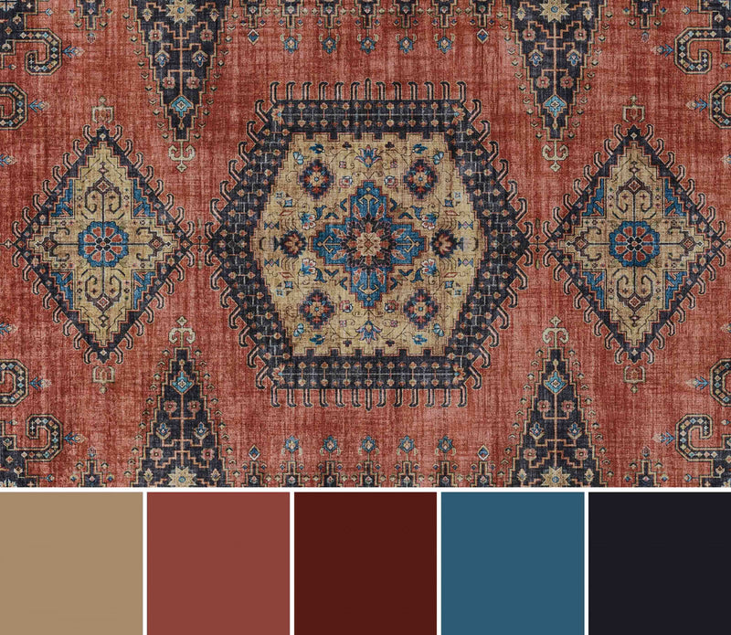Tracy Traditional 8'0\" x 10'0\" Area Rug in Orange Indoor Area Rug 