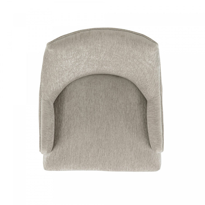 Beever Modern Chenille Wood Armchair in Taupe - Set of 2 Dining Chair 
