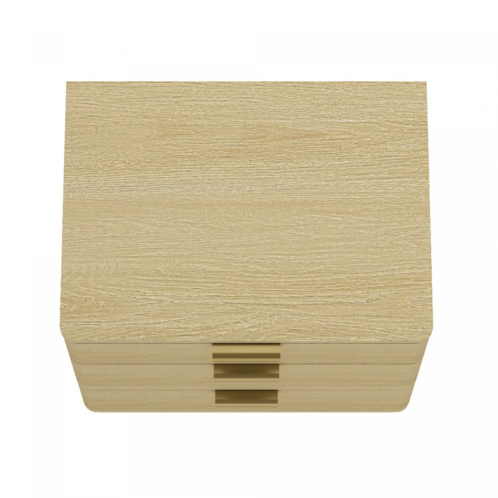 Payton Modern 26\" Nightstand in Natural Oak (3-Drawer) 
