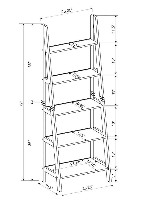 Acadia Ladder Bookcase - White