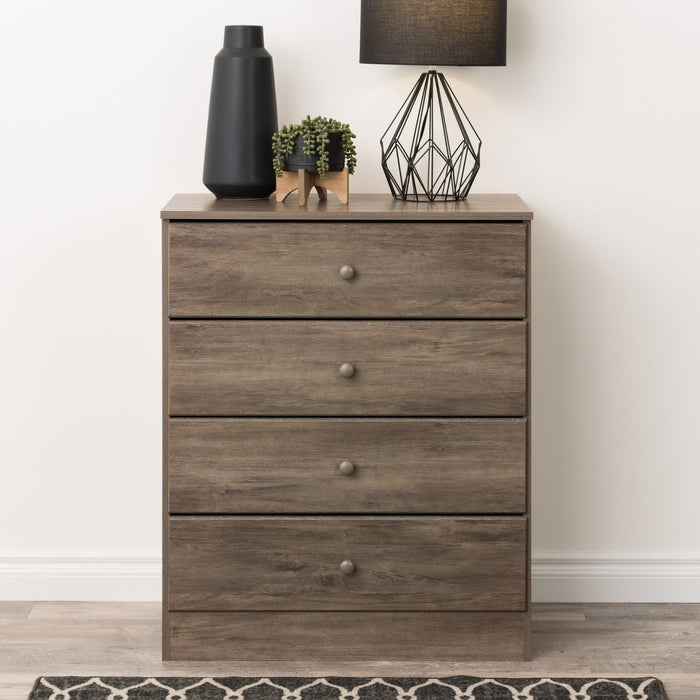 Astrid 4-Drawer Dresser - Drifted Grey