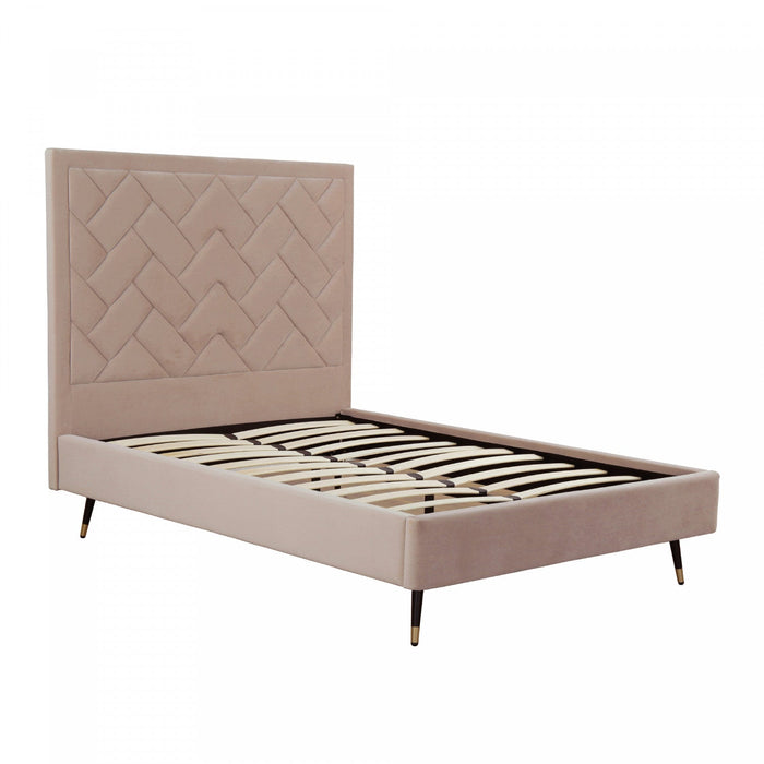 Crosby Modern Upholstered Velvet Full Bed in Nude 