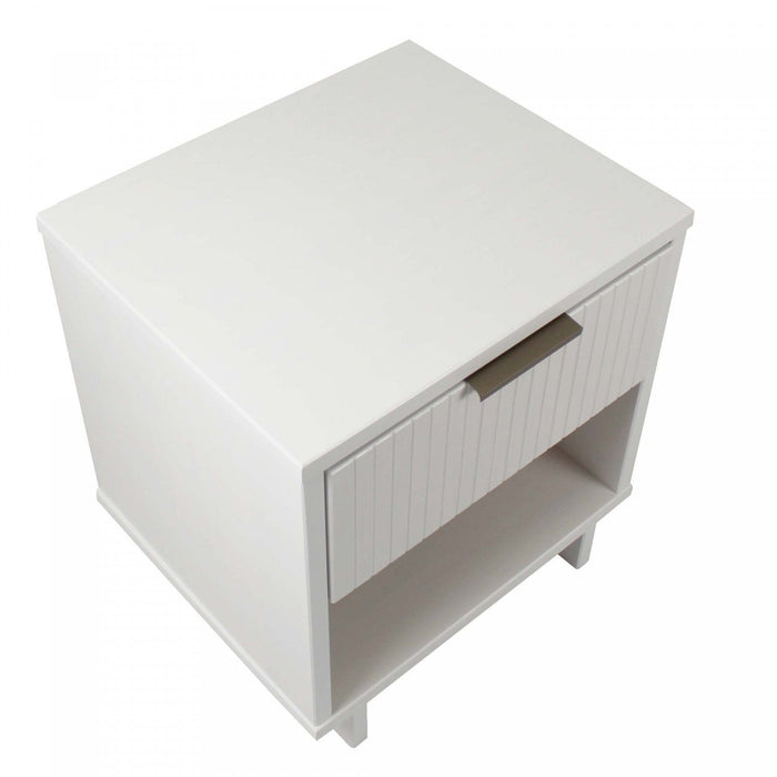 Granville Modern 18\" Nightstand in White (1-Drawer) - Set of 2 