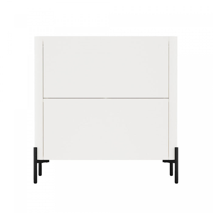 Abbey Modern 32\" Accent Cabinet in Maple and Off White 