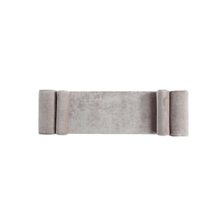 Concord Modern Glam Chenille Accent Bench in Dove 
