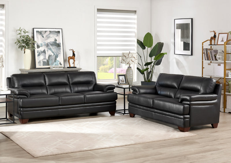 Hydeline Luxor Leather Sofa - Black
