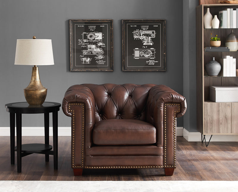 Hydeline Standwood Leather Chair - Brown