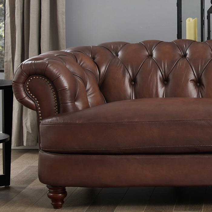 Hydeline Brixton Leather Loveseat - Brown