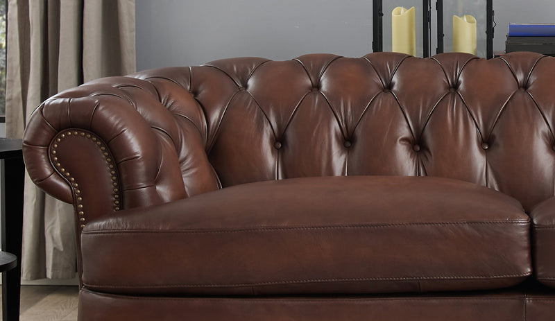 Hydeline Brixton Leather Loveseat - Brown